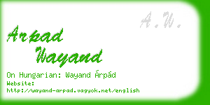 arpad wayand business card